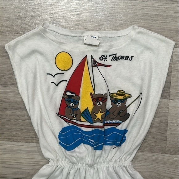 ST. THOMAS White Sleeveless Little Girl Dress Size Small - Picture 3 of 4